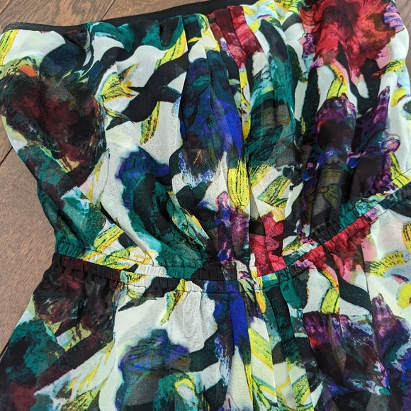 Rachel Rachel Roy Strapless Floral Mini Dress sz M - Picture 6 of 8